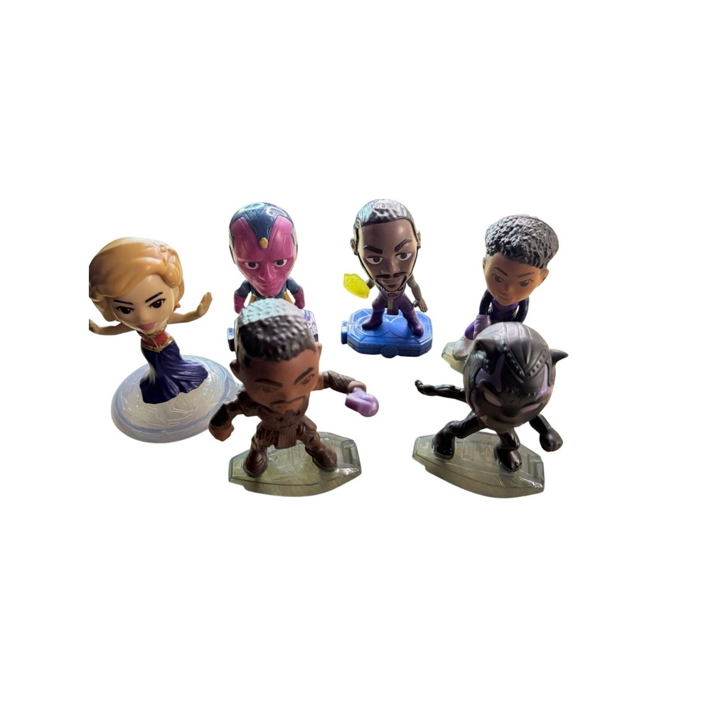McDonald's Marvel Avengers Mini Figure Lot Black Panther Captain Marvel Vision